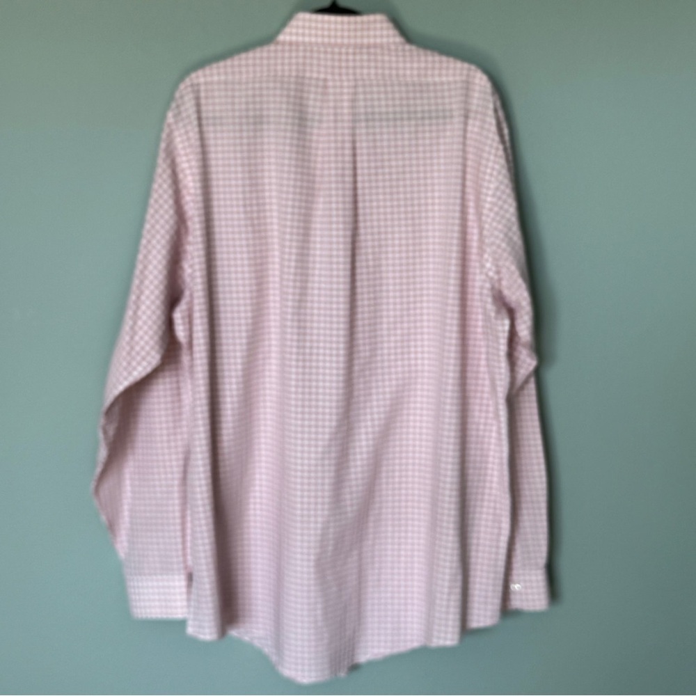 BROOKS BROTHERS Men’s Non-Iron Pink White Gingham Check Button-Down Shirt - Picture 5 of 7